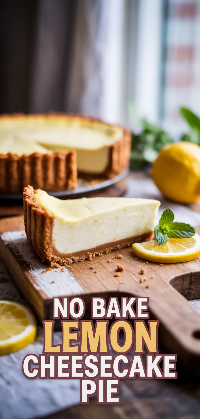 A photo of No Bake Lemon Cheesecake Pie Recipe