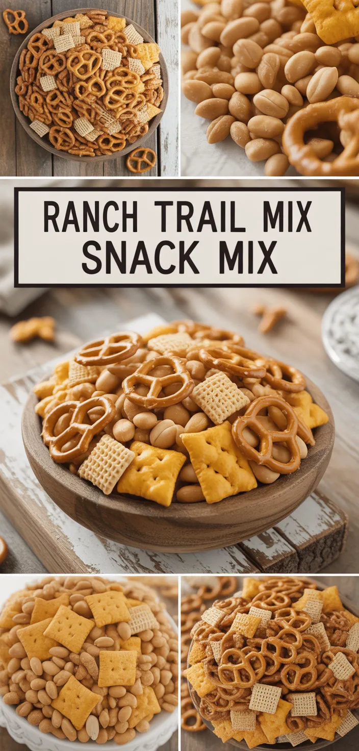 A photo of Ranch Trail Mix Snack Mix Recipe