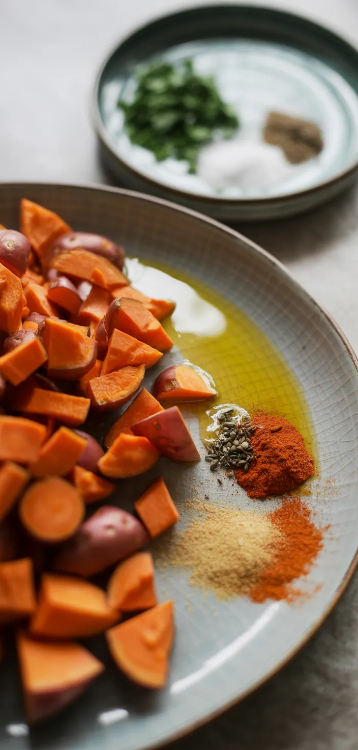 Ingredients photo for Crispy Roasted Sweet Potatoes Recipe