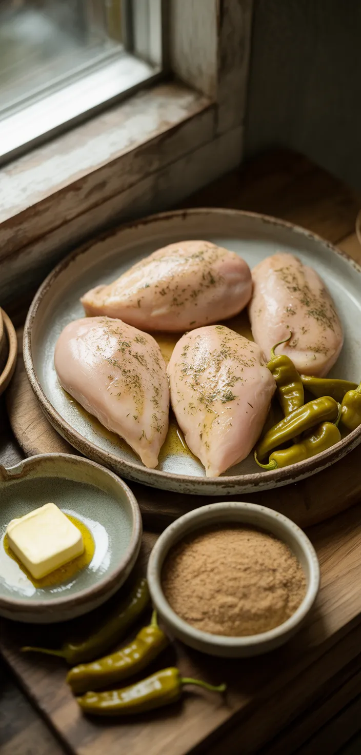 Ingredients photo for Easy Mississippi Chicken Recipe