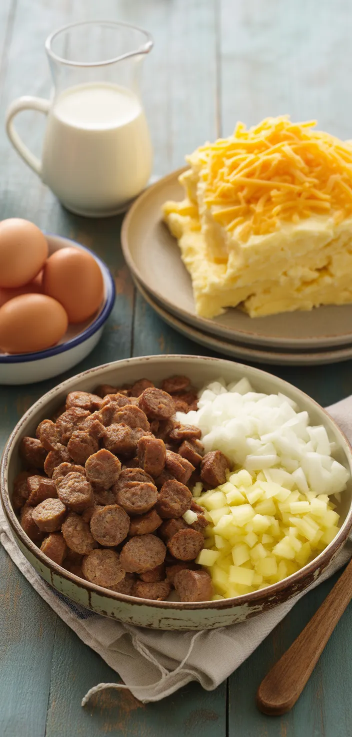 Ingredients photo for Pioneer Woman Breakfast Casserole Recipe