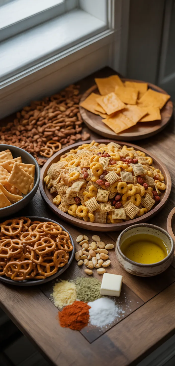 Ingredients photo for Ranch Trail Mix Snack Mix Recipe