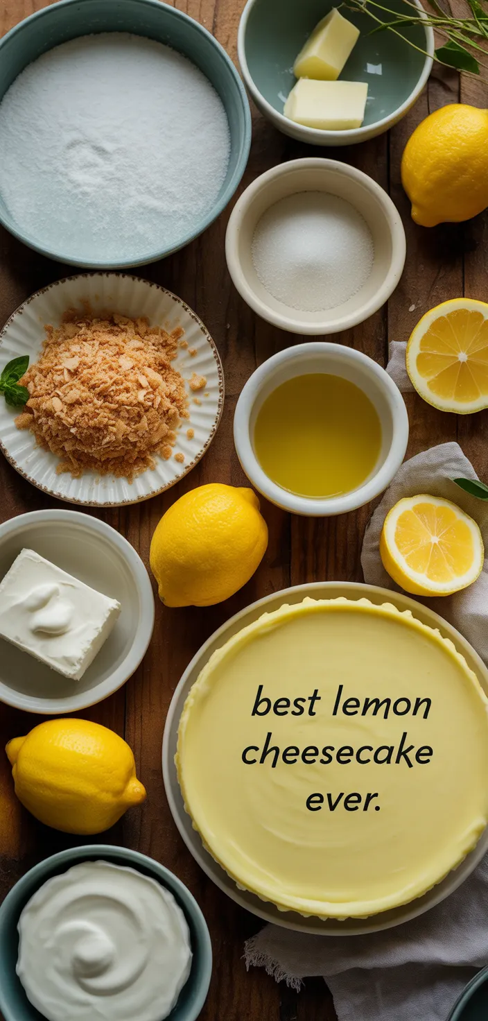 Ingredients photo for The Best Lemon Cheesecake. Ever. Recipe