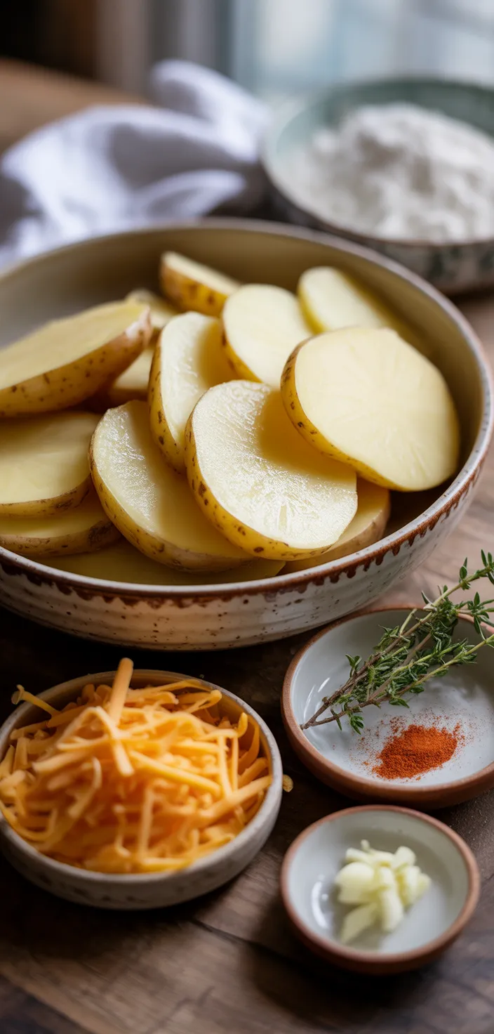 Ingredients photo for The Easiest Homemade Scalloped Potatoes Recipe