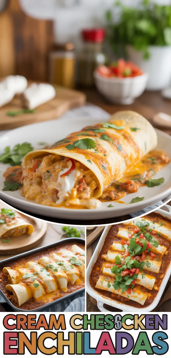 A photo of Cream Cheese Chicken Enchiladas Recipe