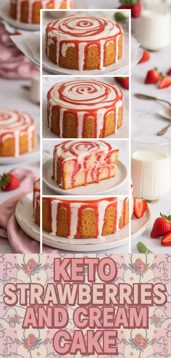 A photo of Keto Strawberries And Cream Cake Recipe