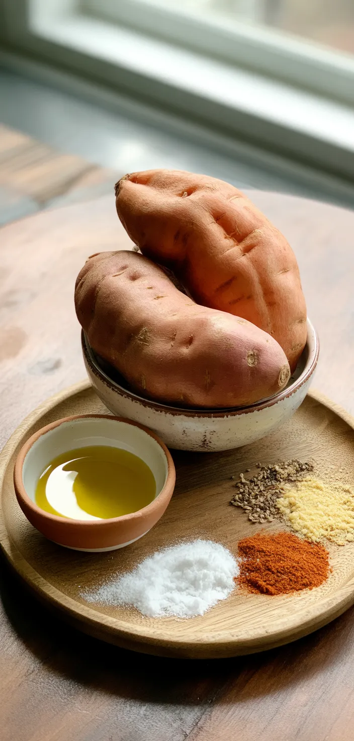 Ingredients photo for Crispy Oven Baked Sweet Potato Fries Recipe