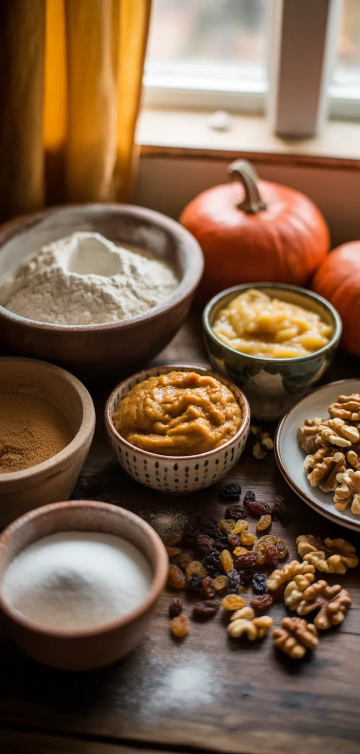Ingredients photo for Easy Pumpkin Muffins With Applesauce Recipe