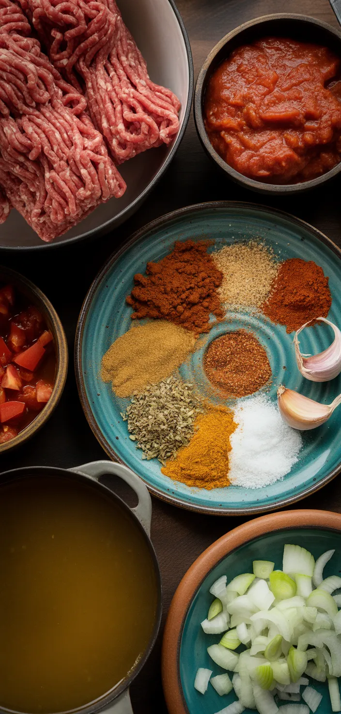 Ingredients photo for No Beans Chili Recipe