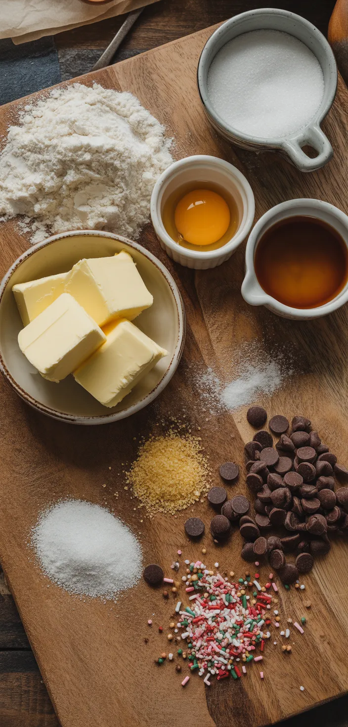 Ingredients photo for Classic Chocolate Dipped Butter Cookies For Christmas Recipe