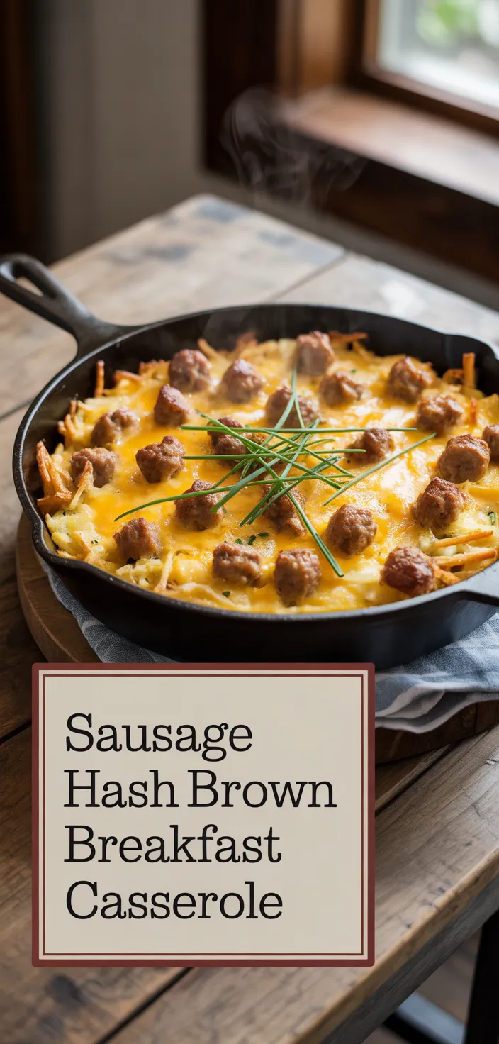 A photo of Sausage Hash Brown Breakfast Casserole Recipe