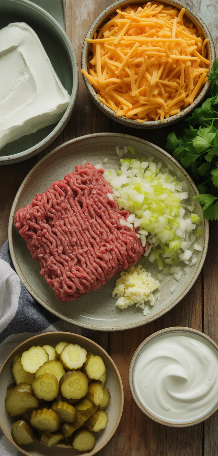 Ingredients photo for Keto Cheeseburger Casserole Recipe