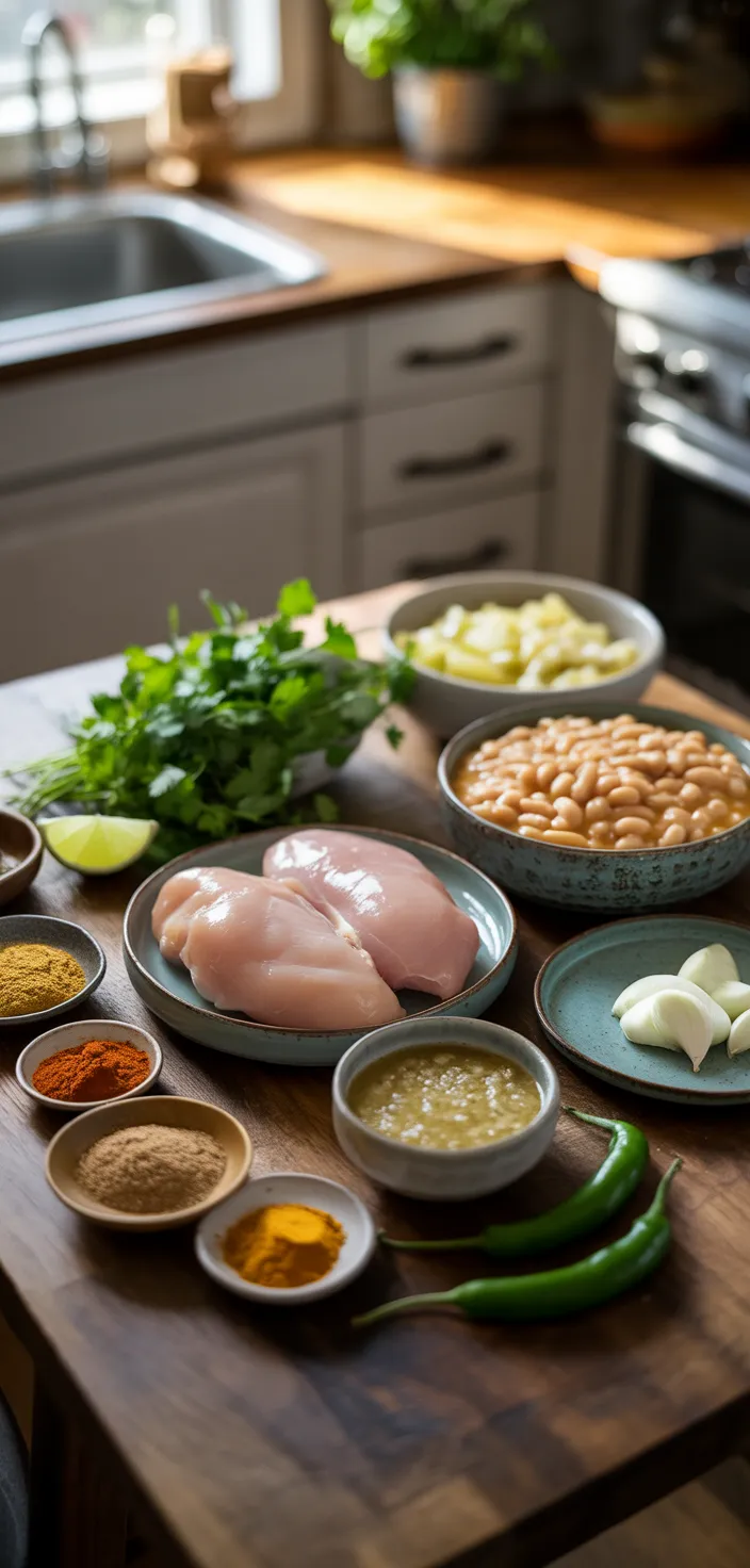 Ingredients photo for Slow Cooker Creamy White Chicken Chili Recipe
