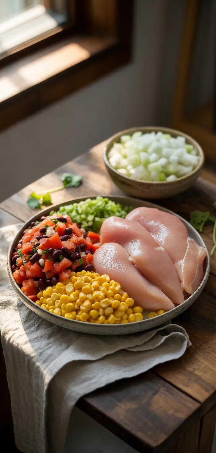 Ingredients photo for High Protein Chicken Taco Soup Recipe