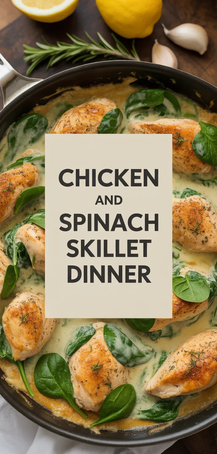 A photo of CHICKEN AND SPINACH SKILLET DINNER Recipe