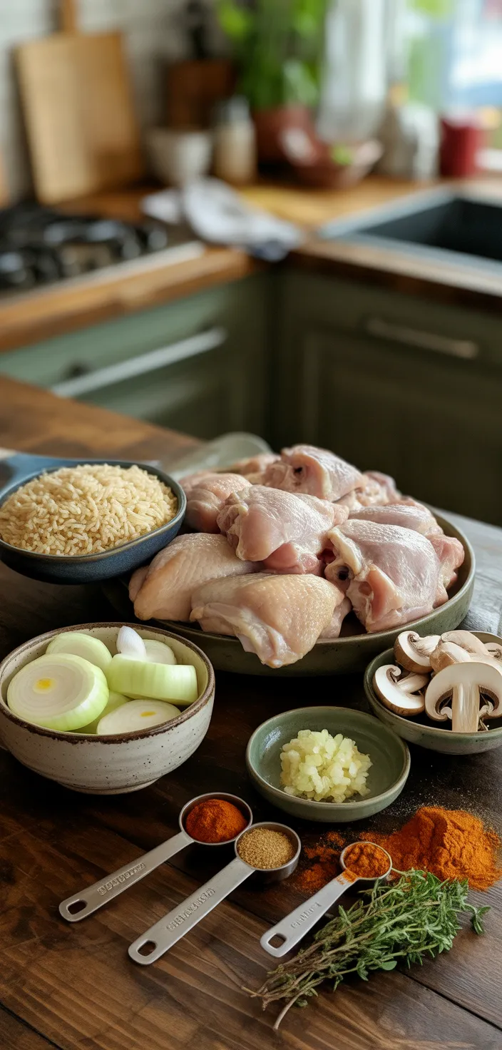 Ingredients photo for Creamy Smothered Chicken And Rice: The Ultimate Comfort Food Recipe