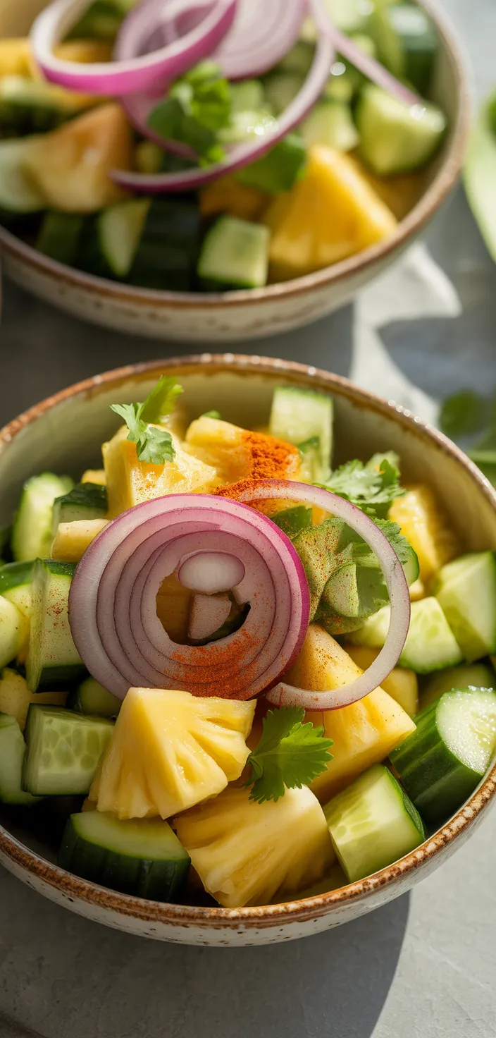 Ingredients photo for Pineapple Cucumber Salad – A Refreshing, Sweet & Savory Dish Recipe