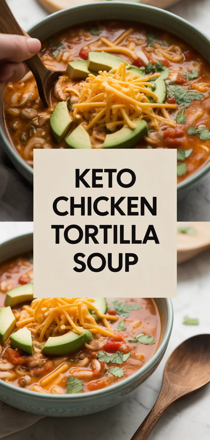 A photo of Keto Chicken Tortilla Soup Recipe