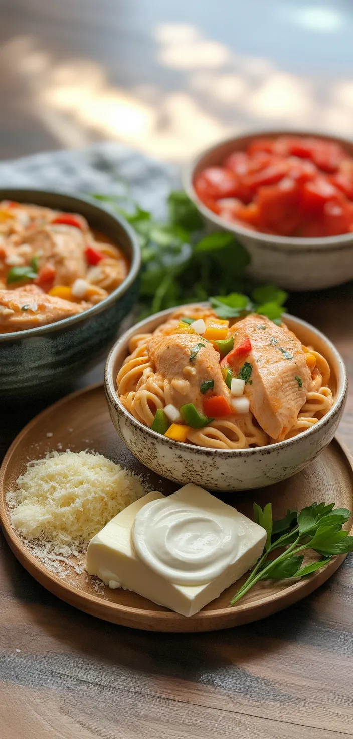 Ingredients photo for Crock Pot Creamy Cajun Chicken Pasta Recipe