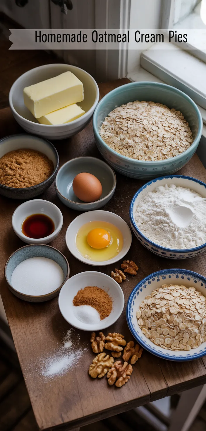 Ingredients photo for Homemade Oatmeal Cream Pies Recipe