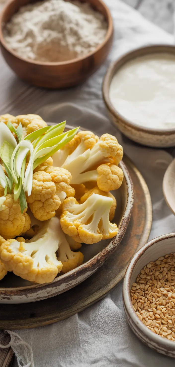 Ingredients photo for Vegan Bang Bang Cauliflower Wings Recipe