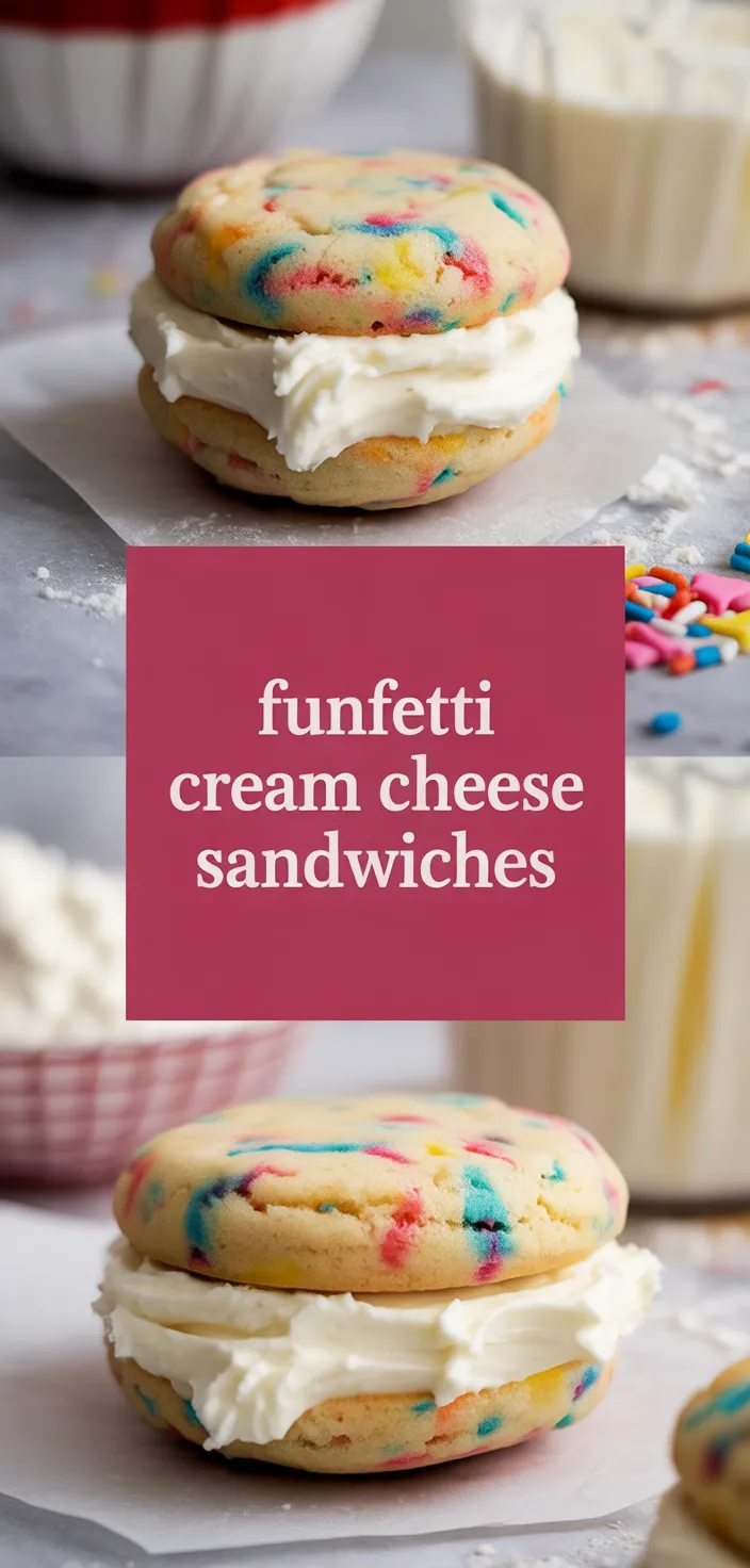 A photo of Funfetti Sandwich Cookies (with Cream Cheese Frosting) Recipe