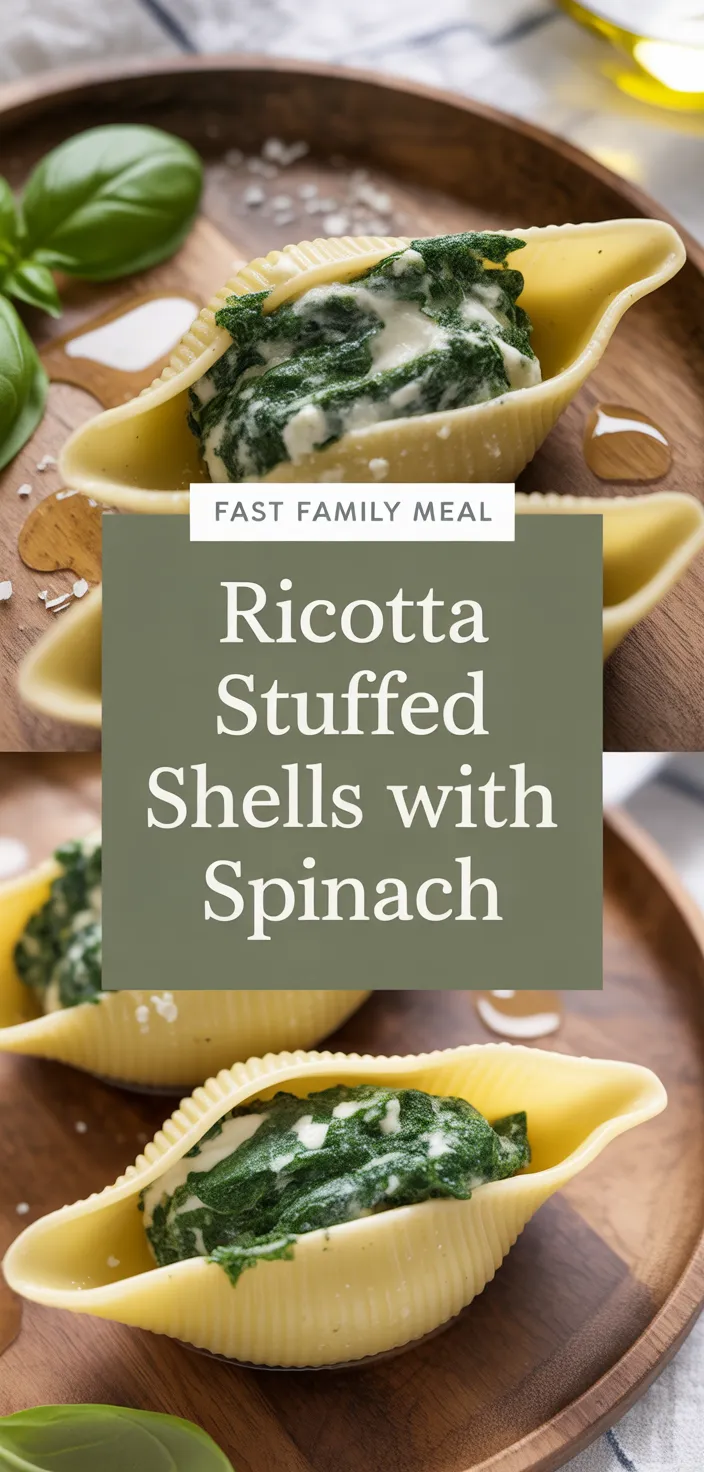 A photo of Ricotta Stuffed Shells With Spinach Recipe