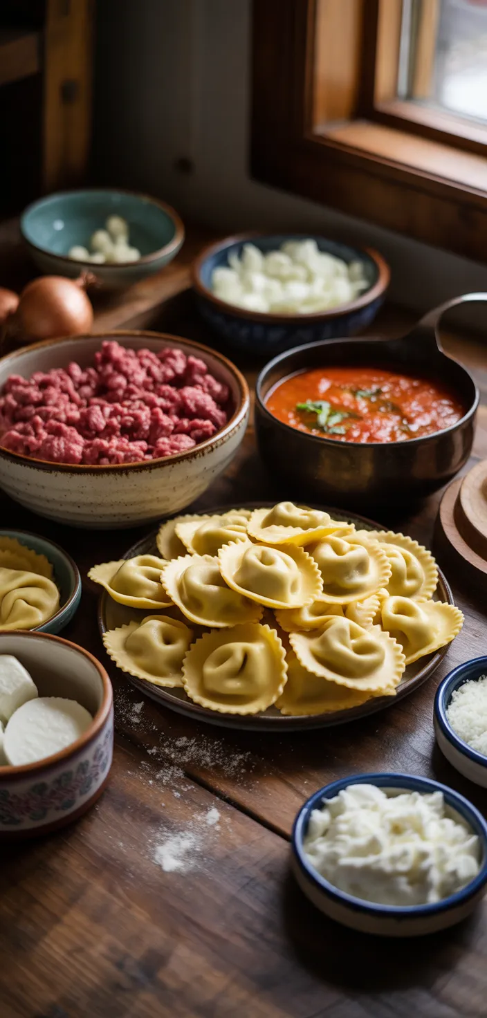 Ingredients photo for Crockpot Ravioli Lasagna – The Easiest Cheesy Comfort Food!  Recipe