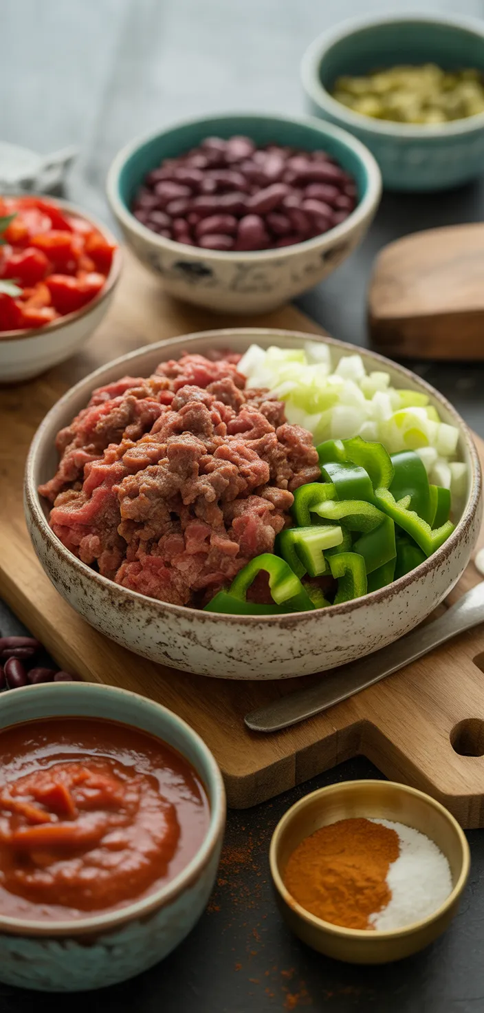 Ingredients photo for Easy Crockpot Chili Recipe