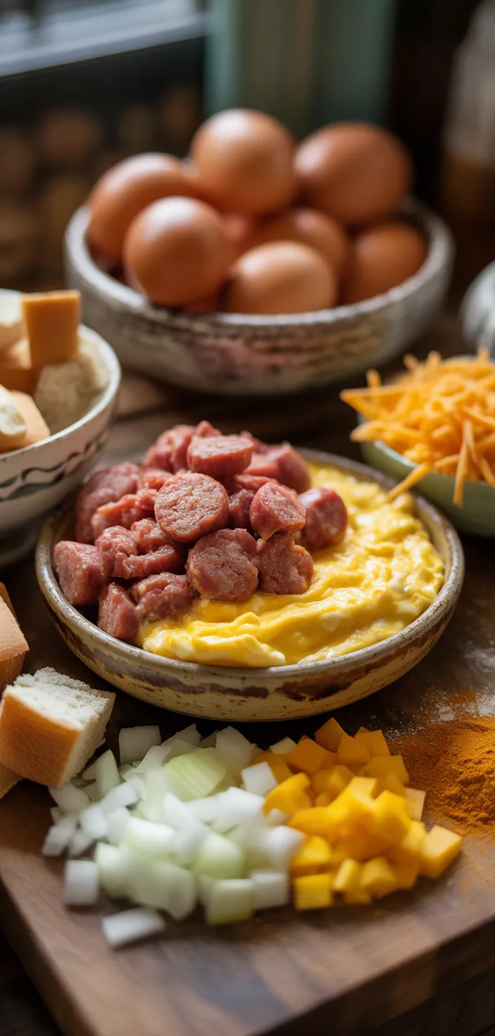 Ingredients photo for Easy Sausage And Egg Casserole Recipe