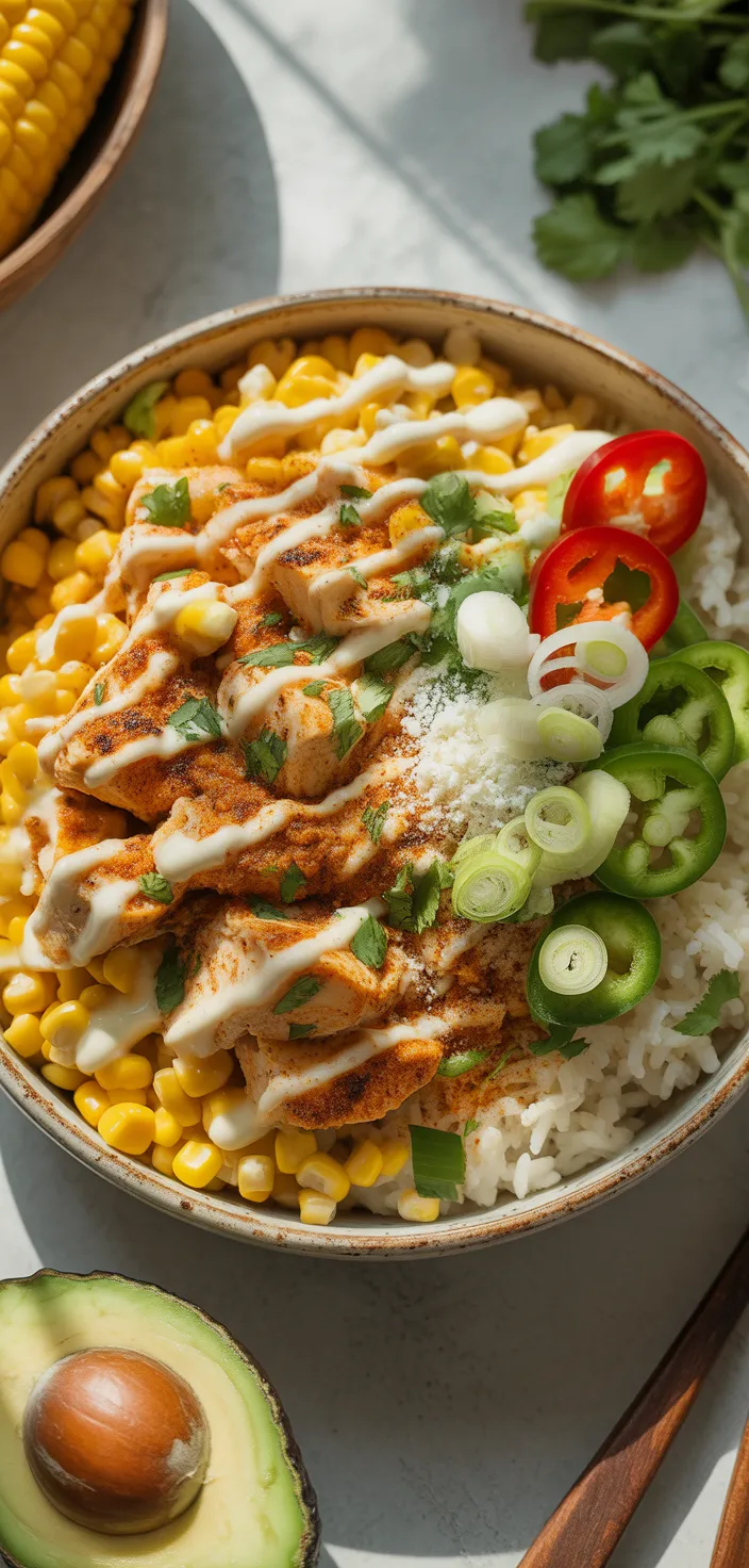 Ingredients photo for Mexican Street Corn Chicken Rice Bowl – Easy Weeknight Dinner Recipe