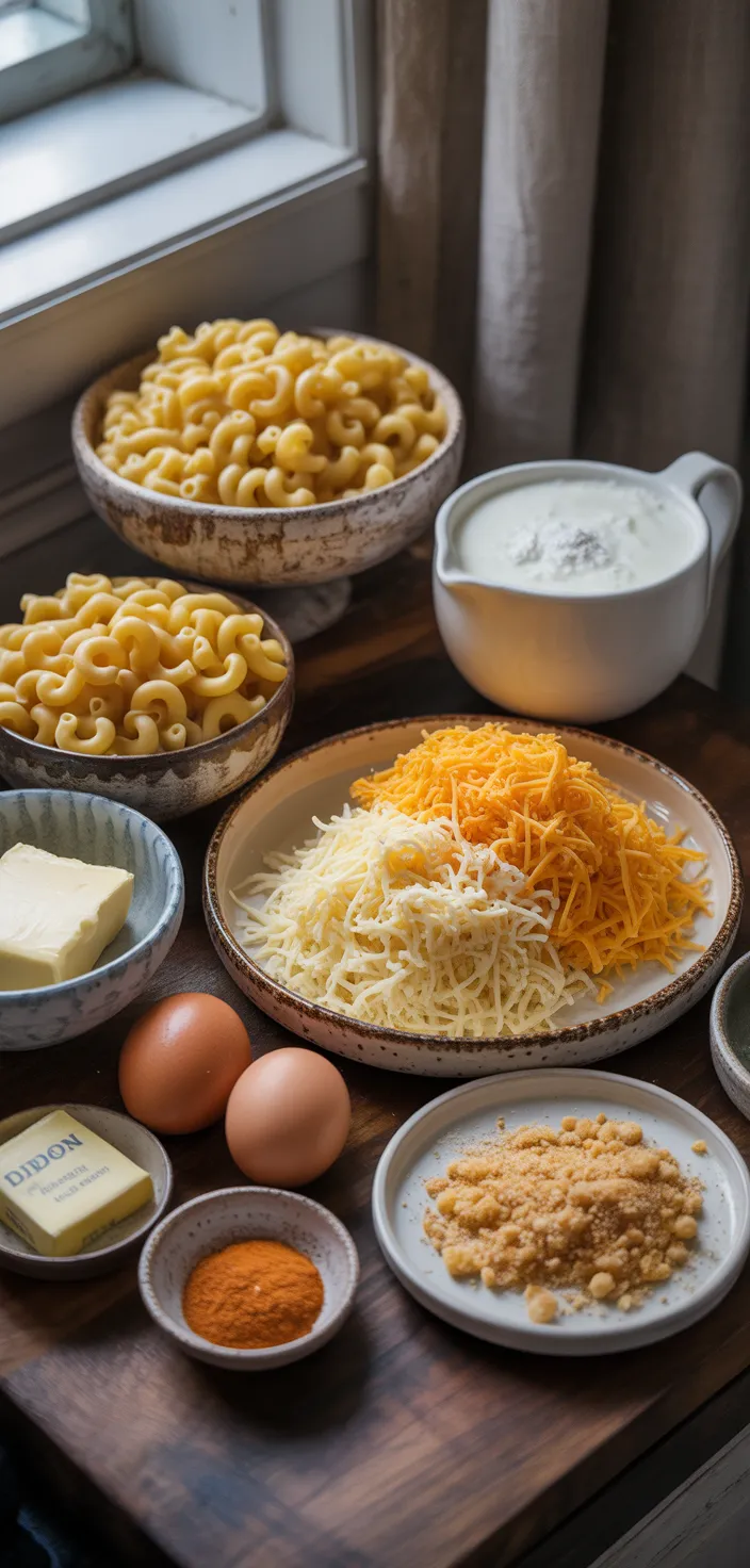 Ingredients photo for SOUTHERN BAKED MAC AND CHEESE Recipe