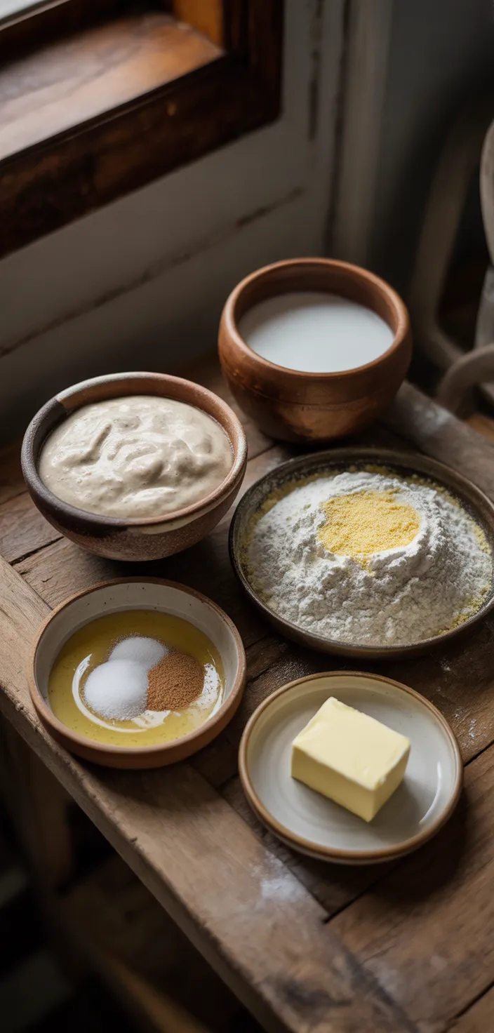 Ingredients photo for Sourdough Discard English Muffins Recipe