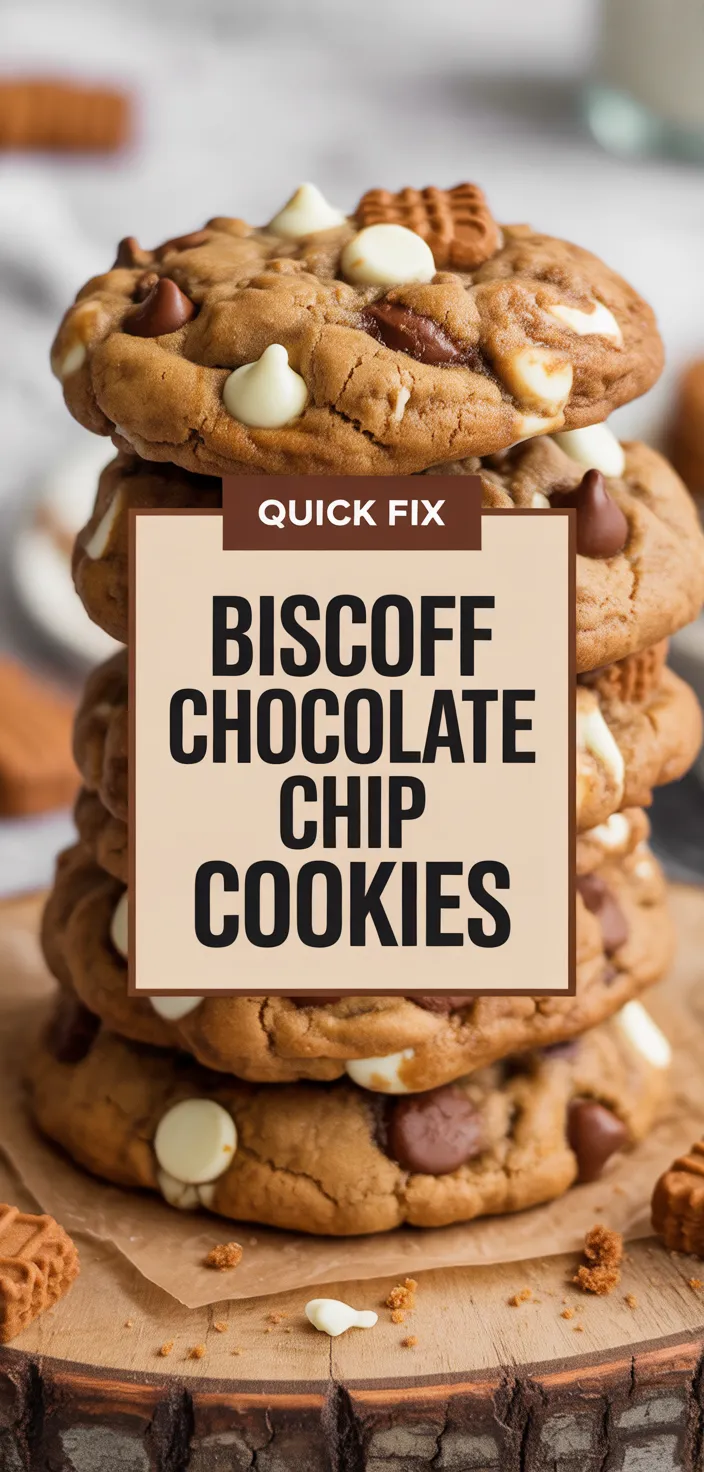 A photo of Biscoff Cookie Butter White Chocolate Chip Cookies Recipe
