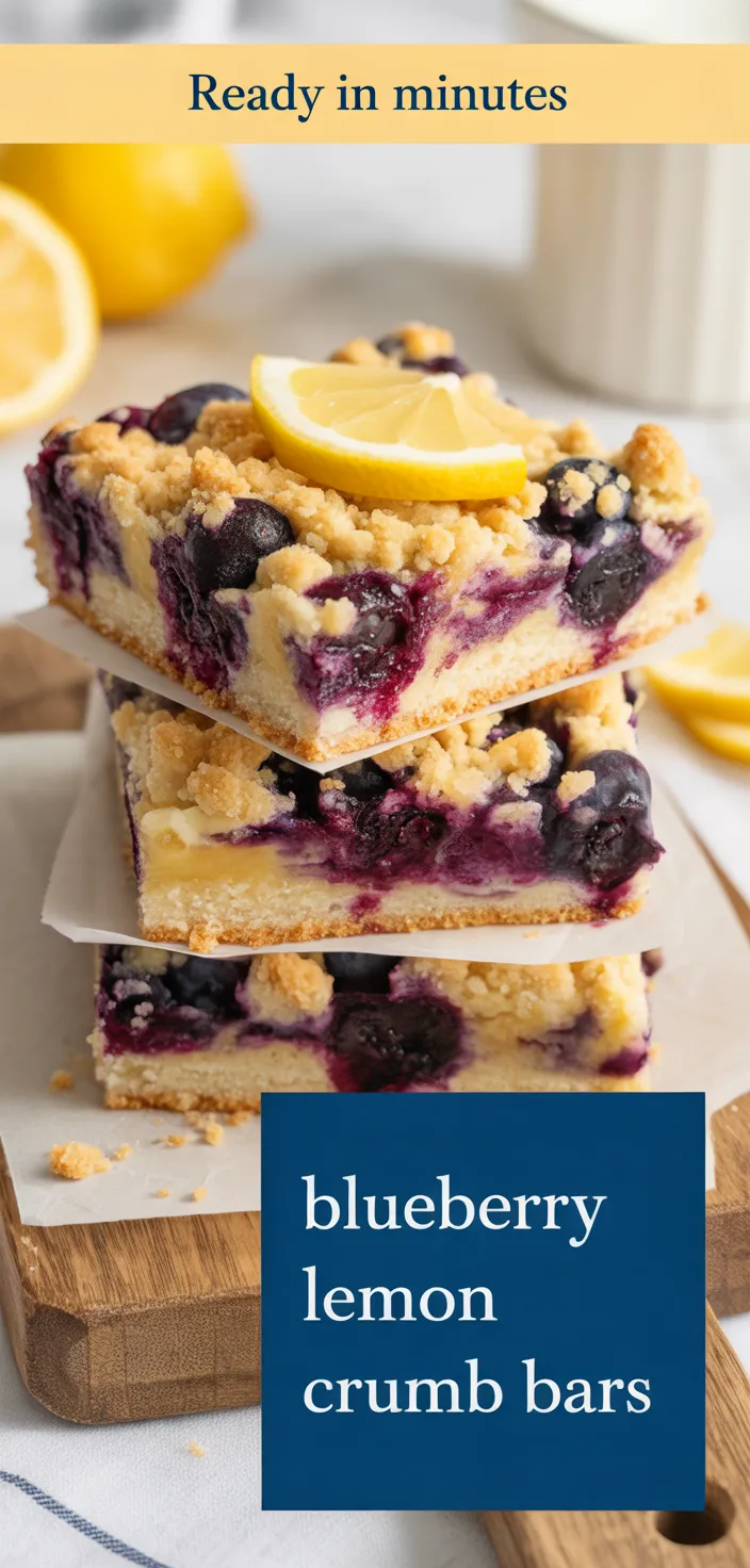 A photo of Blueberry Lemon Crumb Bars Recipe