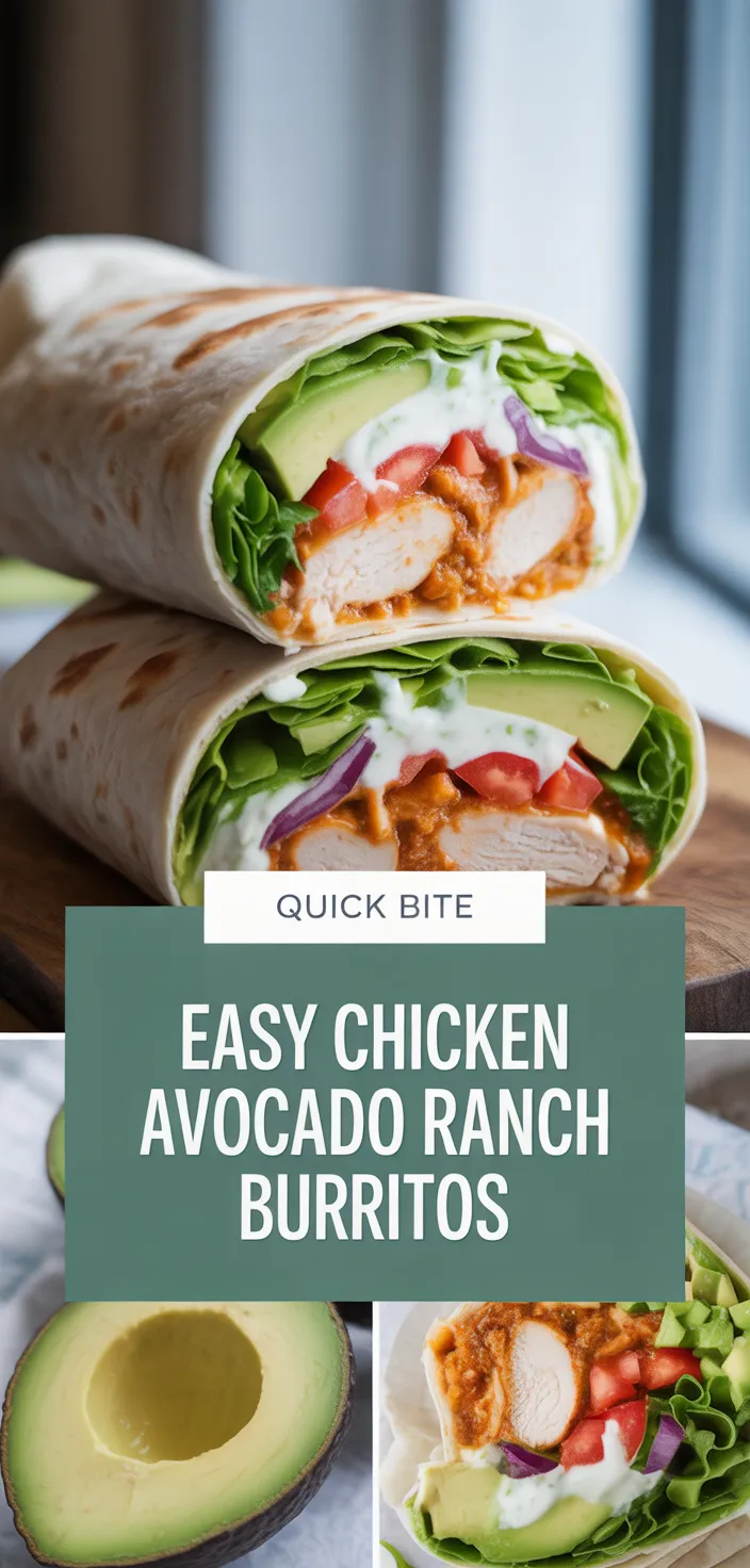 A photo of Easy Chicken Avocado Ranch Burritos Recipe