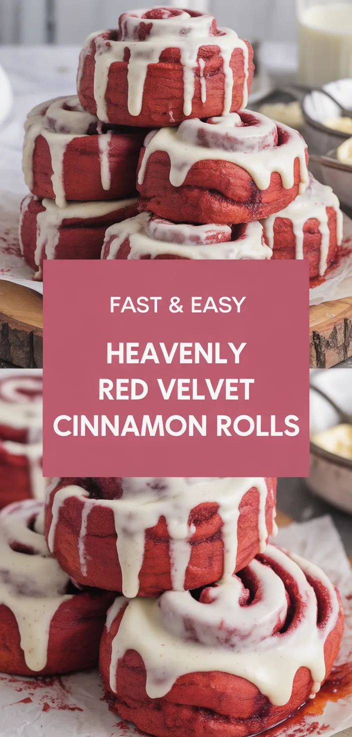A photo of Heavenly Red Velvet Cinnamon Rolls Recipe