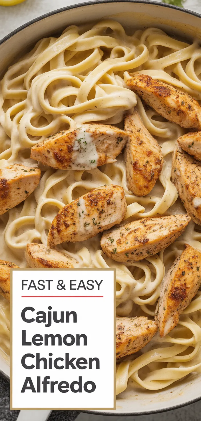 A photo of Lemon Pepper Cajun Chicken Fettuccine Alfredo. Recipe
