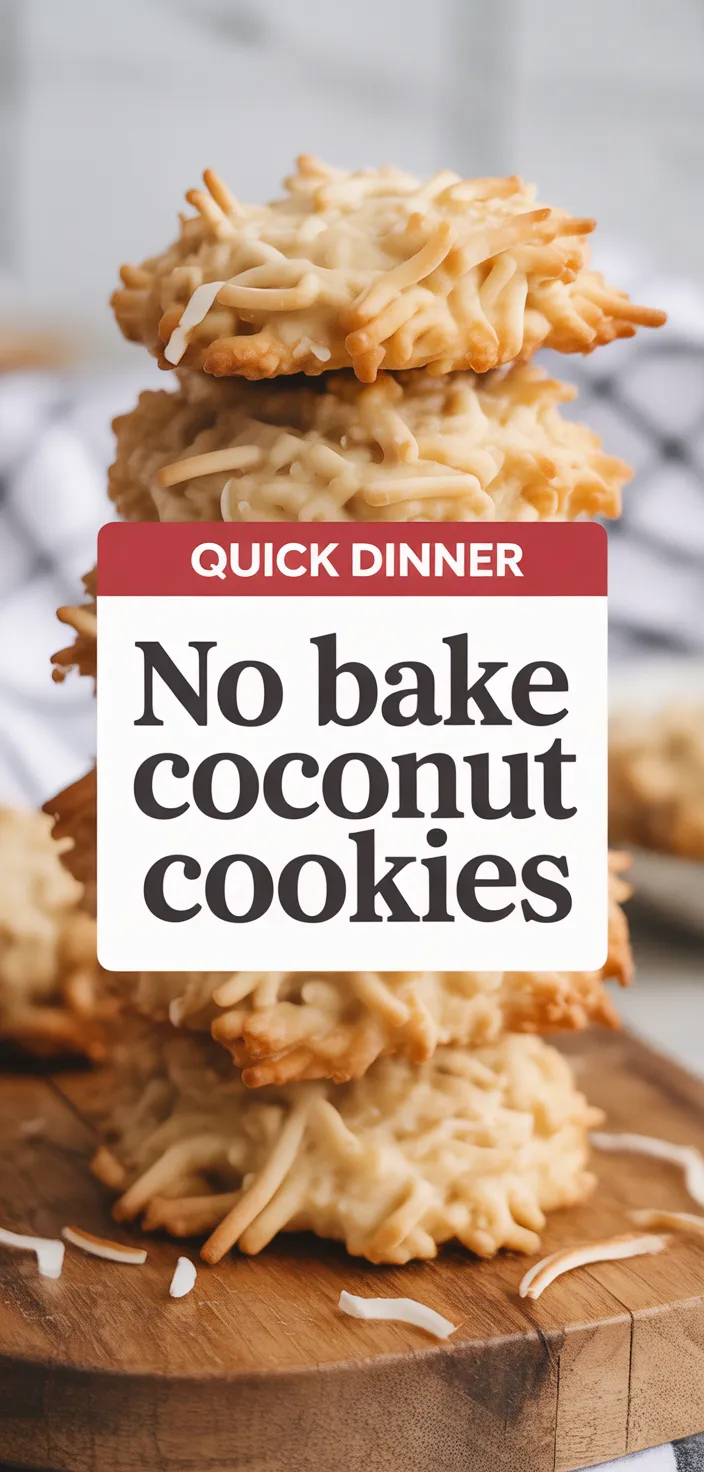 A photo of No Bake Coconut Cookies Recipe