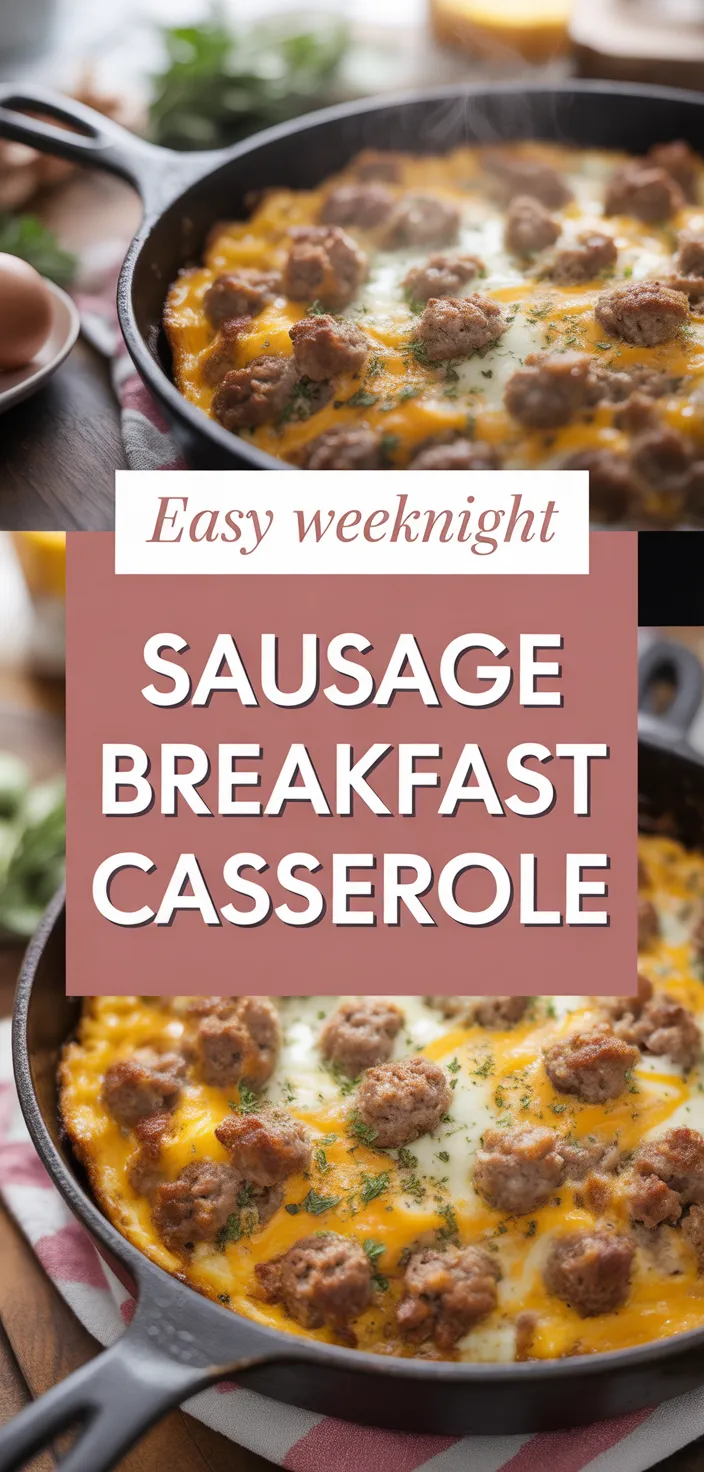 A photo of Sausage Egg And Cheese Breakfast Casserole Recipe