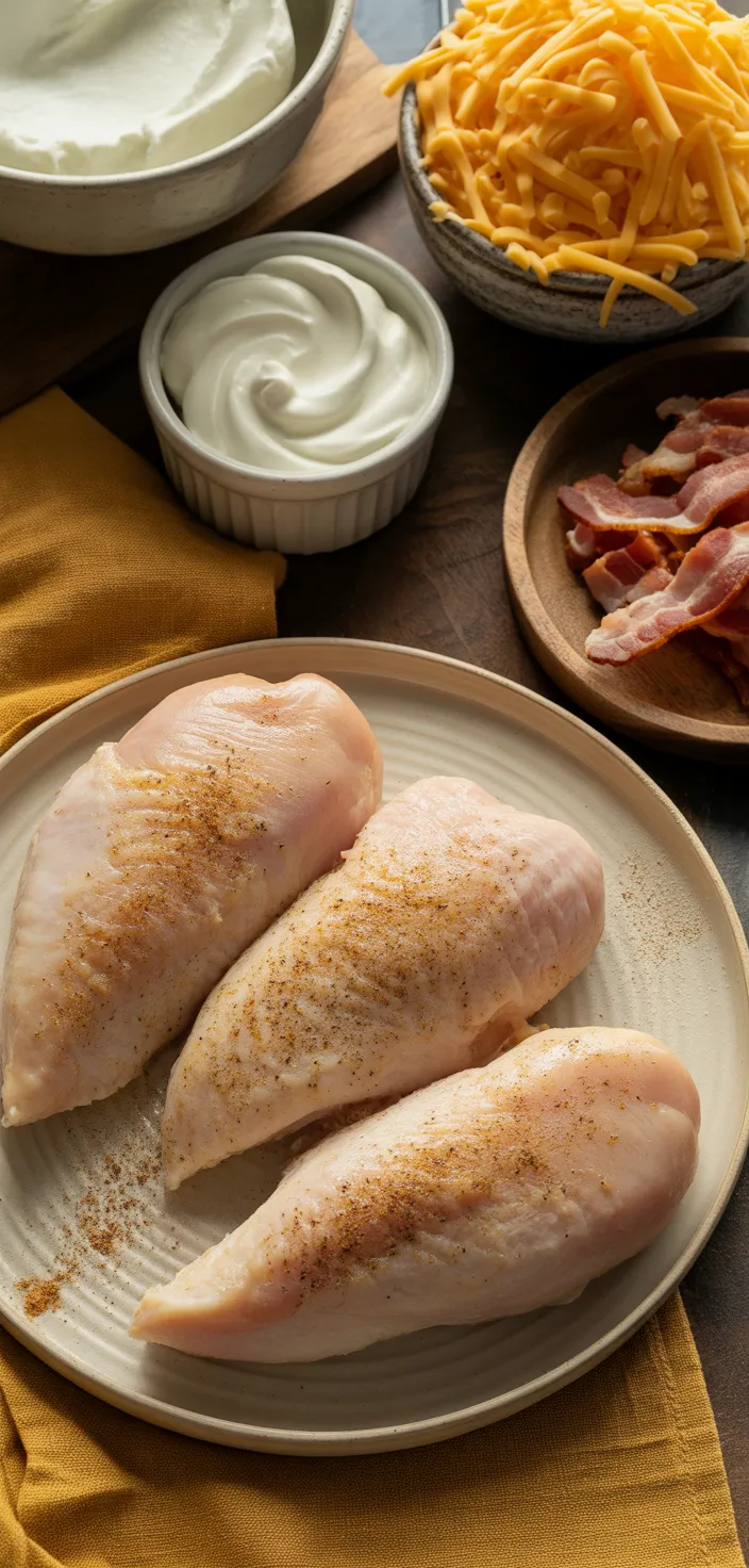 Ingredients photo for Easy Keto Chicken Bacon Ranch Casserole Recipe In The Slow Cooker