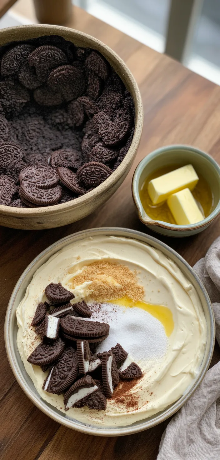 Ingredients photo for Oreo Cheesecake Recipe