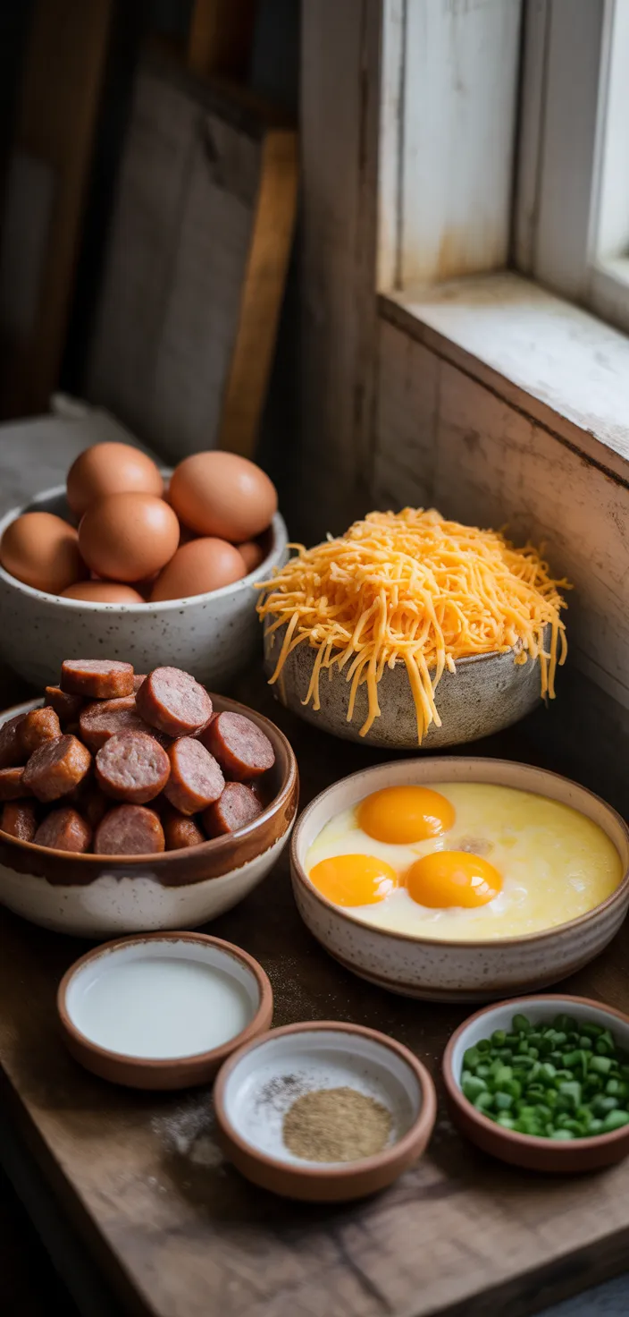 Ingredients photo for Sausage Egg And Cheese Breakfast Casserole Recipe