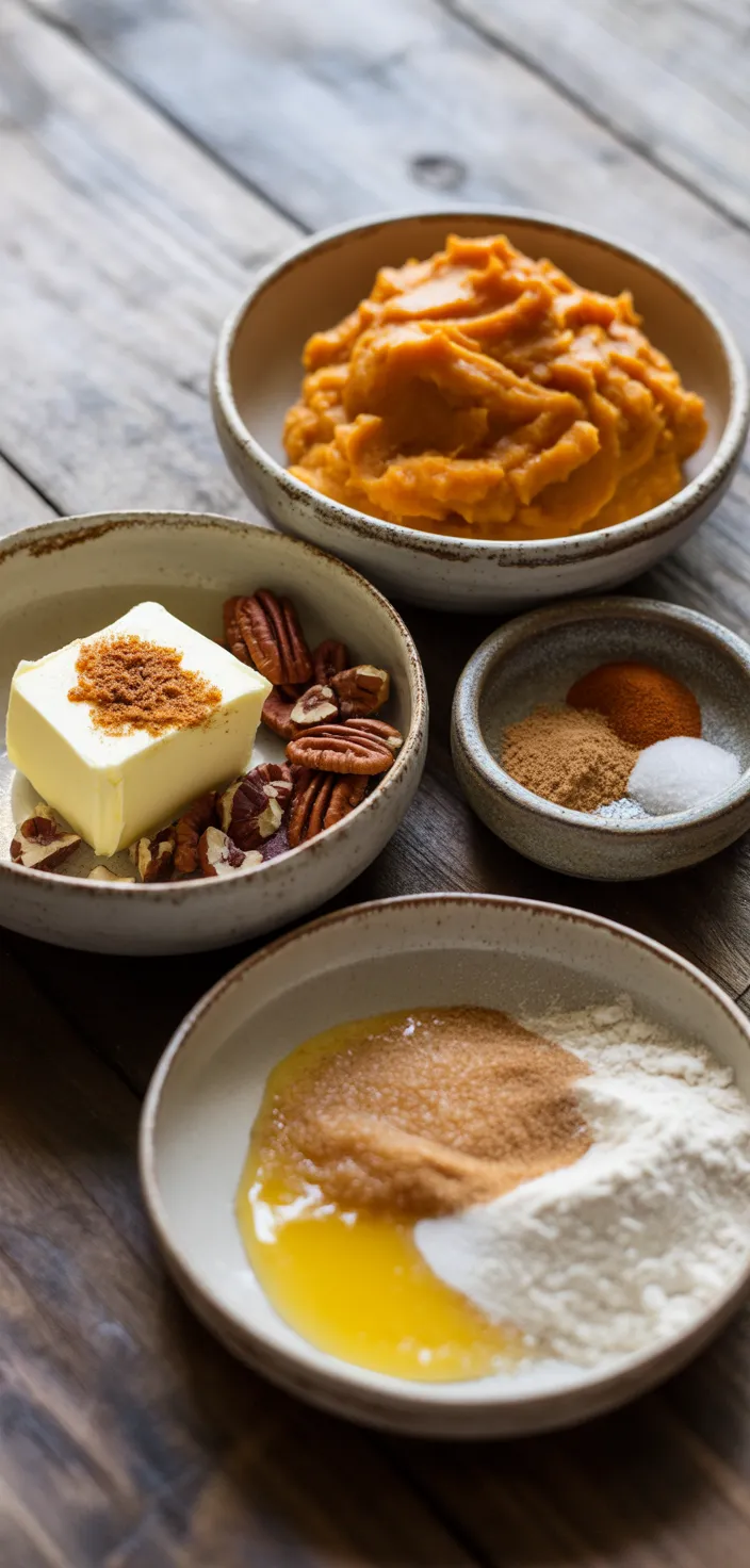 Ingredients photo for Sweet Potato Casserole With Canned Yams Recipe