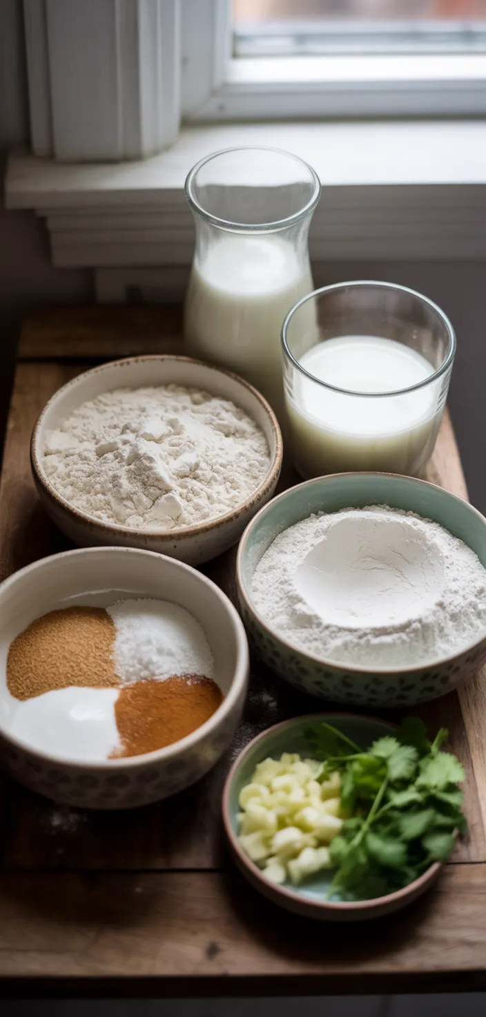 Ingredients photo for The Best Easy Garlic Naan Bread Recipe