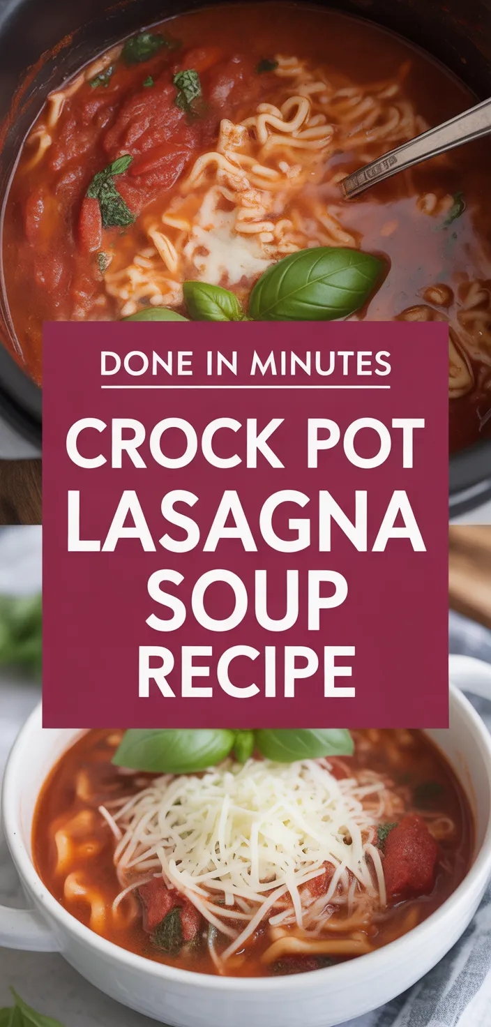A photo of Crock Pot Lasagna Soup Recipe