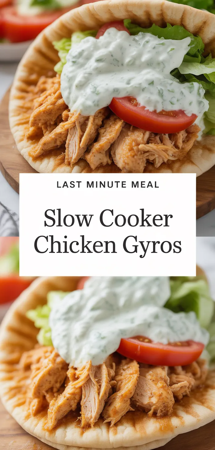 A photo of Slow Cooker Chicken Gyros Recipe