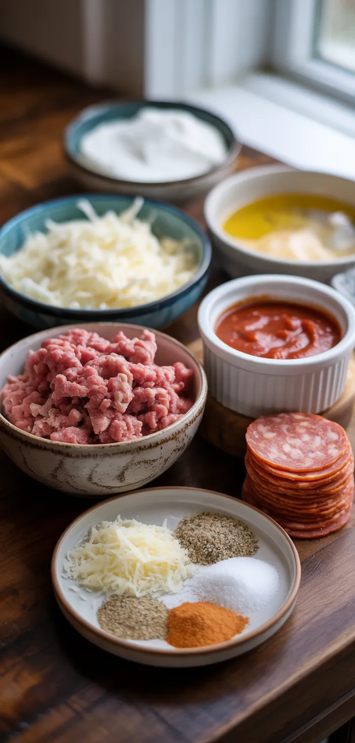 Ingredients photo for Keto Carnivore Pizza Muffins – The Perfect Low Recipe