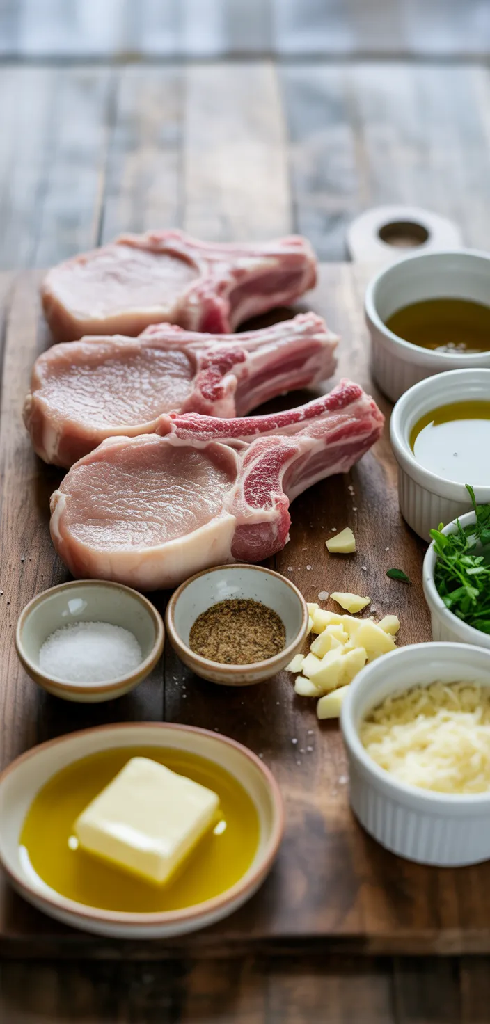 Ingredients photo for Keto Garlic Parmesan Pork Chops Recipe