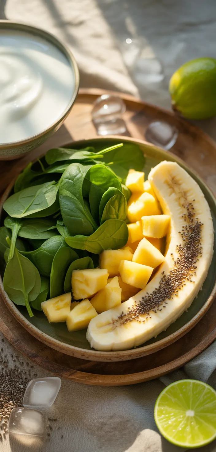 Ingredients photo for Pineapple Spinach Smoothie Recipe